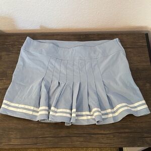 H&M Blue Skater Skirt with White Accents